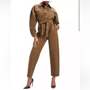 Good American Olive Green Cargo Style Jumpsuit 1